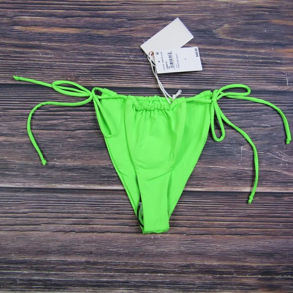 Good American NEW XS Size 0 Lime Green Tiny Ties Bikini Bottom Swim - Picture 2 of 6